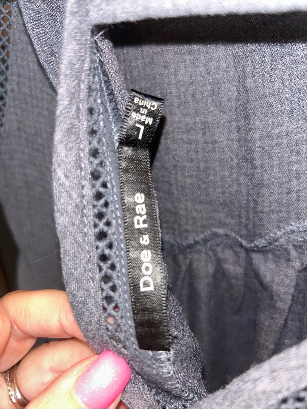 Doe & Rae Slate Blue Ruffle V-Neck Camisole - Picture 3 of 3
